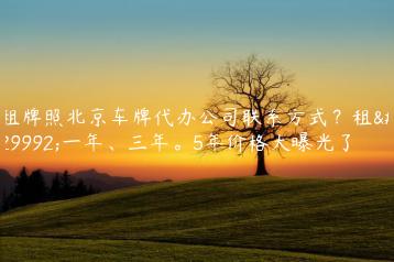 租牌照北京车牌代办公司联系方式？租用一年、三年。5年价格大曝光了