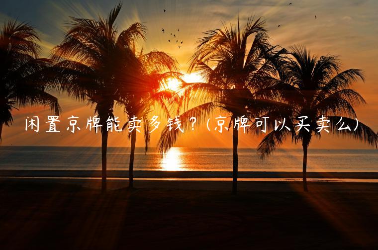 闲置京牌能卖多钱？(京牌可以买卖么)