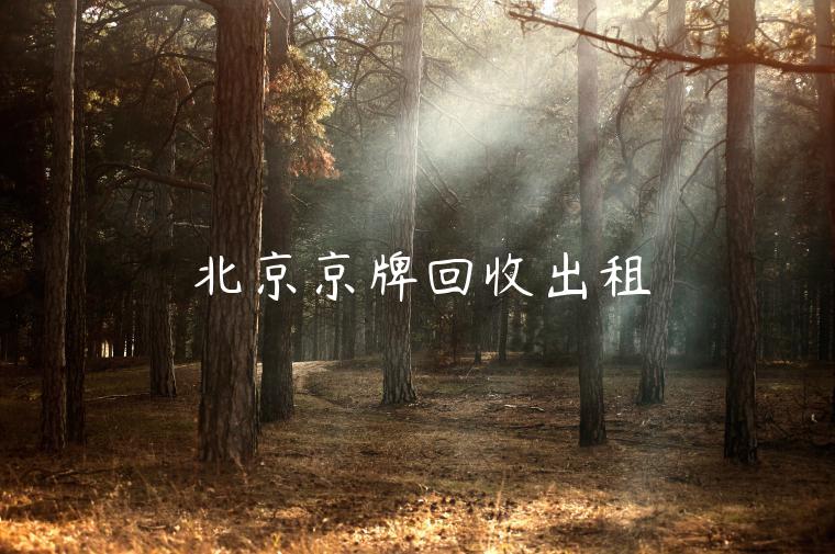 北京京牌回收出租