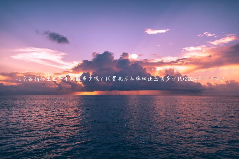 北京各指标出租一年大概多少钱？闲置北京车牌转让出售多少钱(2024年下半年）