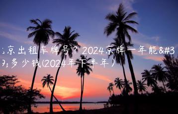 北京出租车牌号？2024京牌一年能租多少钱(2024年下半年）