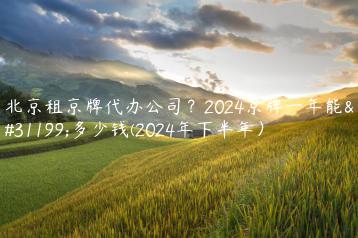 北京租京牌代办公司？2024京牌一年能租多少钱(2024年下半年）