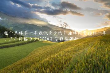 租个京牌车一年最低多少钱？油牌闲置指标一年、三年价格多少(2024年京籍车牌）