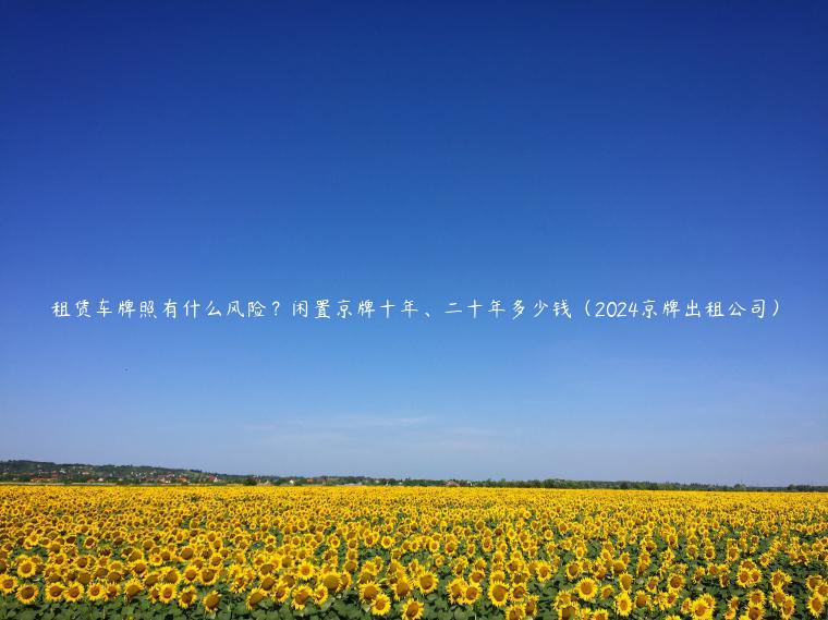 租赁车牌照有什么风险？闲置京牌十年、二十年多少钱（2024京牌出租公司）