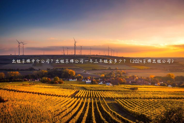 出租京牌中介公司？出租京牌公司一年三年租金多少？（2024京牌出租公司）