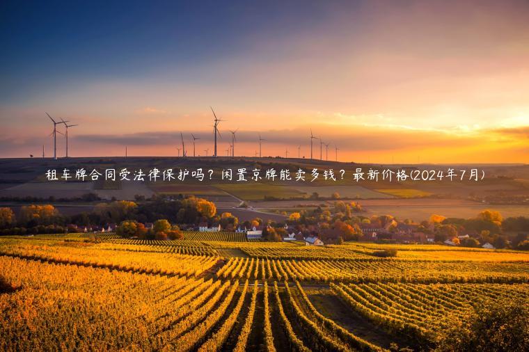 租车牌合同受法律保护吗？闲置京牌能卖多钱？最新价格(2024年7月)