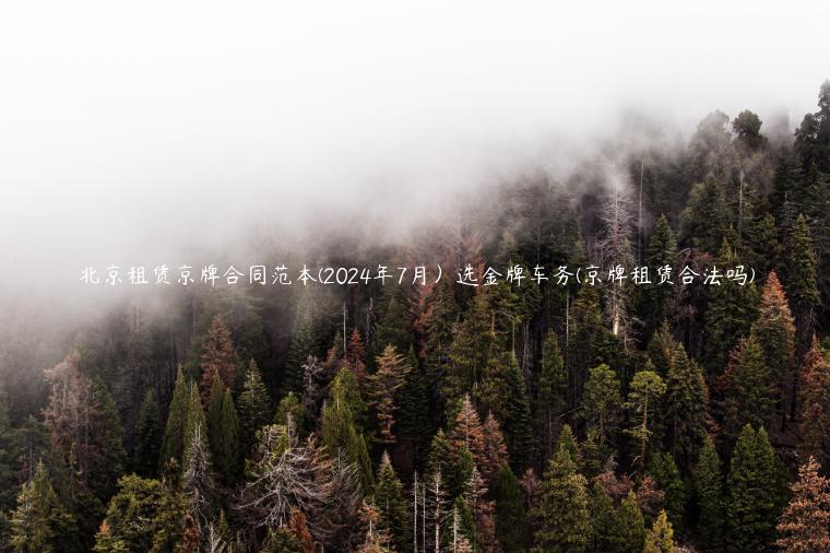 北京租赁京牌合同范本(2024年7月）选金牌车务(京牌租赁合法吗)