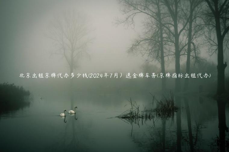 北京出租京牌代办多少钱(2024年7月）选金牌车务(京牌指标出租代办)