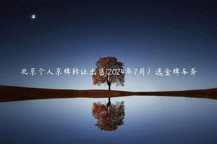 北京个人京牌转让出售(2024年7月）选金牌车务