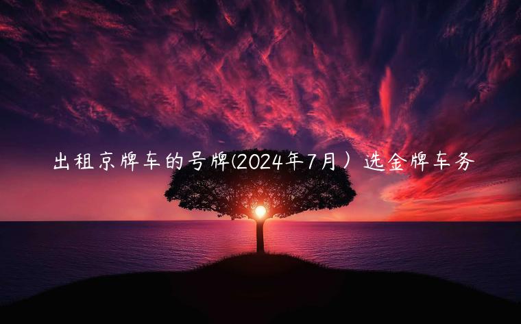 出租京牌车的号牌(2024年7月）选金牌车务