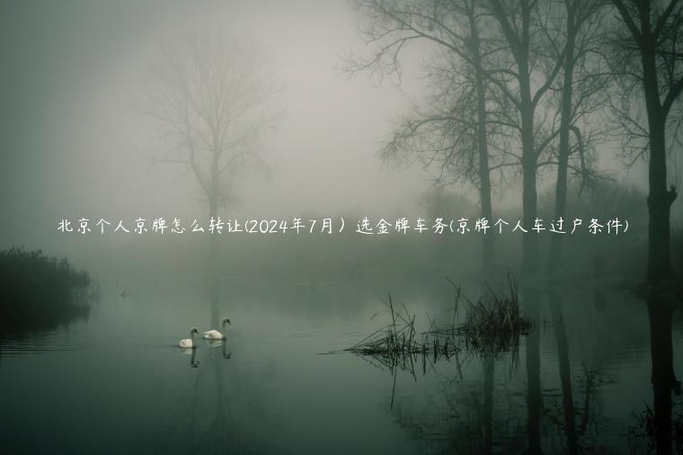 北京个人京牌怎么转让(2024年7月）选金牌车务(京牌个人车过户条件)