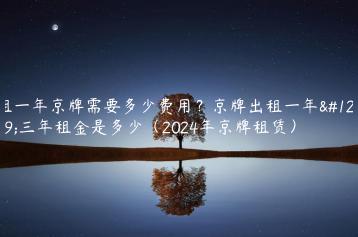租一年京牌需要多少费用？京牌出租一年、三年租金是多少（2024年京牌租赁）