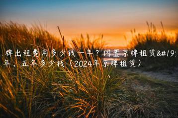 京牌出租费用多少钱一年？闲置京牌租赁三年、五年多少钱（2024年京牌租赁）