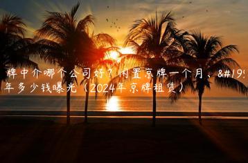 京牌中介哪个公司好？闲置京牌一个月、一年多少钱曝光（2024年京牌租赁）