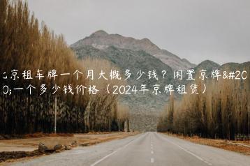 北京租车牌一个月大概多少钱？闲置京牌买一个多少钱价格（2024年京牌租赁）
