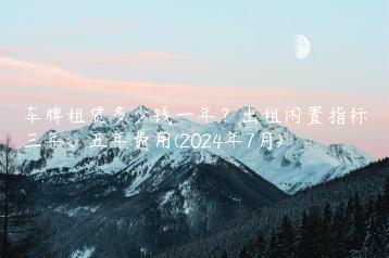 车牌租赁多少钱一年？出租闲置指标三年、五年费用(2024年7月)