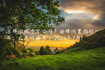 京牌回收中介公司？油牌闲置指标一年、三年价格多少(2024年7月)