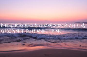 出租京牌特斯拉有补贴吗(2024年7月）选金牌车务(特斯拉上京牌)