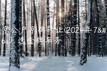北京公户京牌转让(2024年7月）选金牌车务