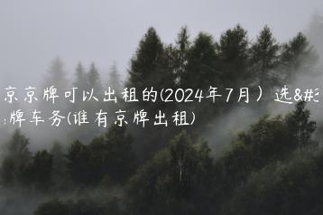 北京京牌可以出租的(2024年7月）选金牌车务(谁有京牌出租)
