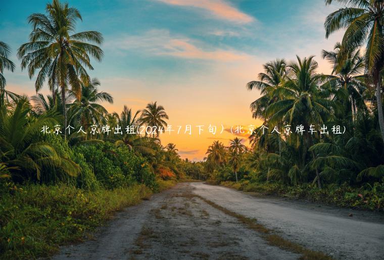 北京个人京牌出租(2024年7月下旬）(北京个人京牌车出租)