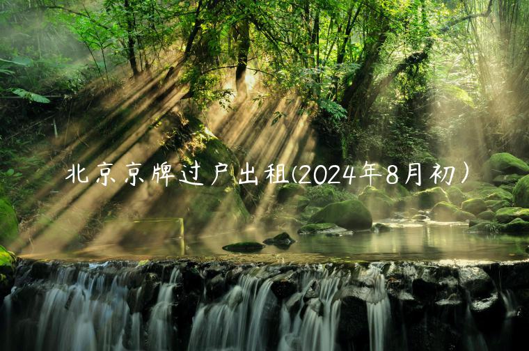北京京牌过户出租(2024年8月初）