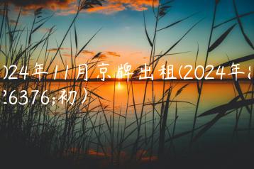 2024年11月京牌出租(2024年8月初）
