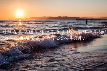对照在北京租车牌一年多少钱、京牌一年、三年租金是多少？(2024年8月）