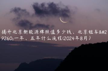 揭开北京新能源牌照值多少钱、北京租车牌一年、五年什么流程(2024年8月）
