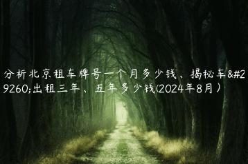 分析北京租车牌号一个月多少钱、揭秘车牌出租三年、五年多少钱(2024年8月）