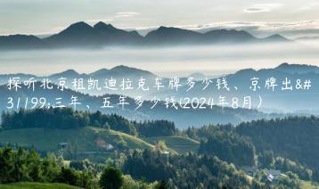 探听北京租凯迪拉克车牌多少钱、京牌出租三年、五年多少钱(2024年8月）