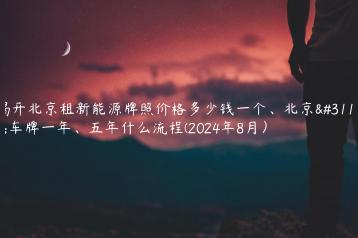 揭开北京租新能源牌照价格多少钱一个、北京租车牌一年、五年什么流程(2024年8月）