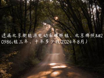透漏北京新能源电动车牌照租、北京牌照出租三年、十年多少钱(2024年8月）