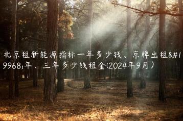 北京租新能源指标一年多少钱、京牌出租一年、三年多少钱租金(2024年9月）