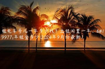 租电车号儿一年多少钱？出租闲置一年、三年租金多少(2024年9月份最新）