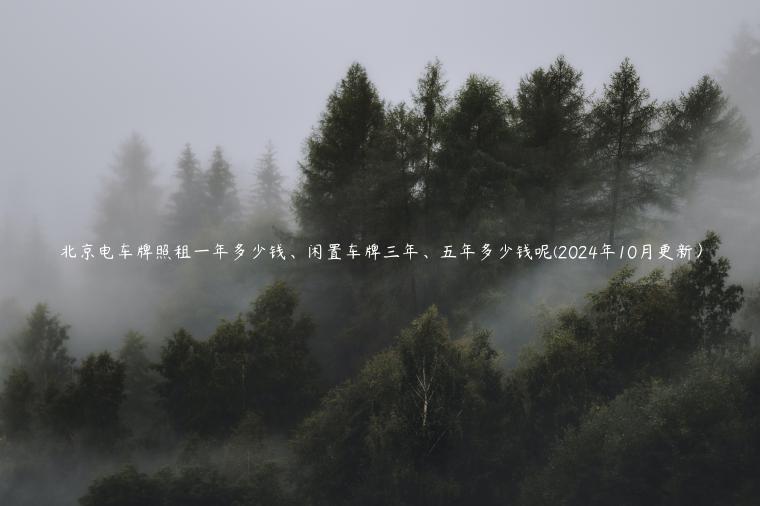 北京电车牌照租一年多少钱、闲置车牌三年、五年多少钱呢(2024年10月更新）