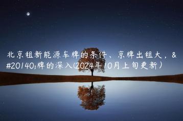 北京租新能源车牌的条件、京牌出租大，京牌的深入(2024年10月上旬更新）