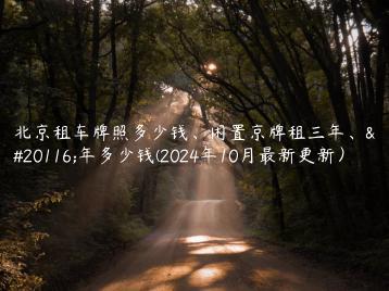 北京租车牌照多少钱、闲置京牌租三年、五年多少钱(2024年10月最新更新）
