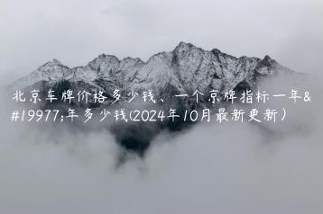 北京车牌价格多少钱、一个京牌指标一年三年多少钱(2024年10月最新更新）