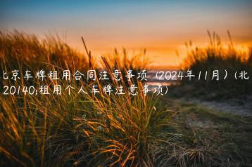 北京车牌租用合同注意事项  (2024年11月）(北京租用个人车牌注意事项)